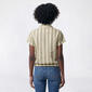 Womens Como Black Short Sleeve Stripe Tie Hem Blouse - image 2