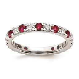 Pure Fire 14kt. White Gold Lab Created Ruby Eternity Band