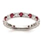 Pure Fire 14kt. White Gold Lab Created Ruby Eternity Band - image 2