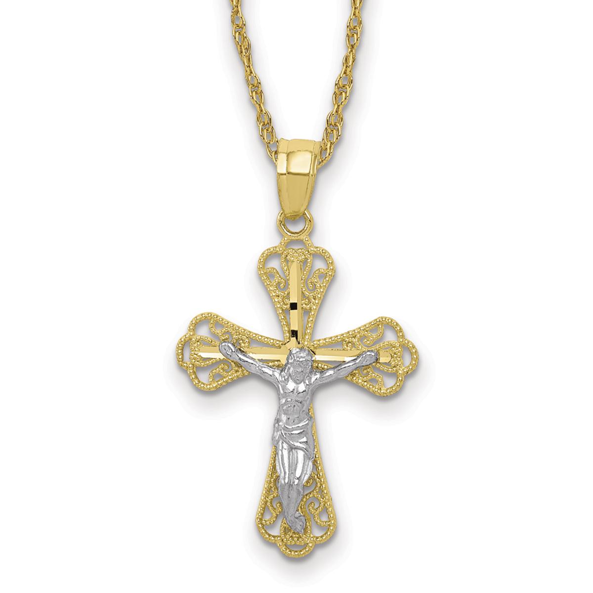 Gold Classics™ 10kt. Yellow Rhodium-Filled Crucifix...