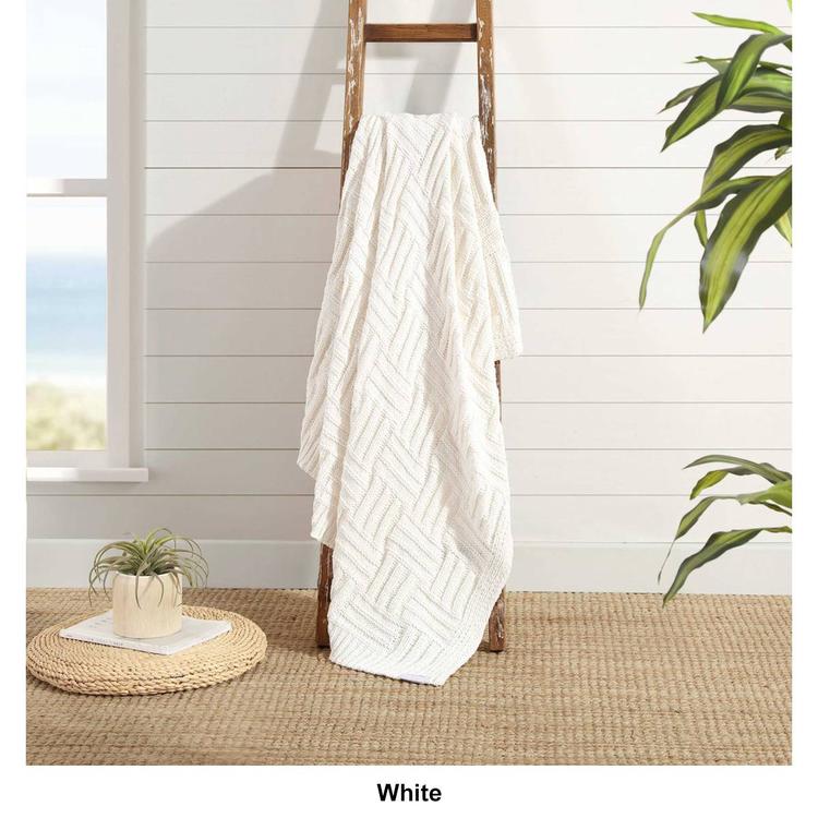 Tommy Bahama Chain Basket Cable Knit Throw