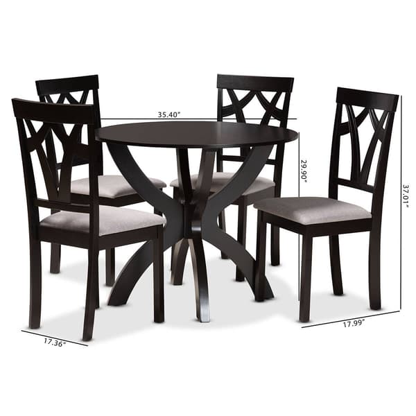 Baxton Studio Rasa Modern Dark Brown Wood 5pc. Dining Set