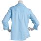 Womens Emily Daniels 3/4 Sleeve Stripe Button Front Blouse-BLUE - image 2