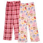Girls (7-14) Betsey Johnson 2pk. BFF/Plaid Plush Pajama Pants - image 1