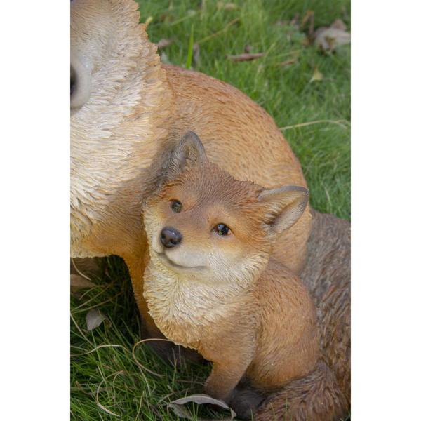 Hi-Line Gift Mother & Baby Fox Sitting Garden Statue