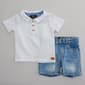 Toddler Boy 7 For All Mankind&#40;R&#41; Stripe Top & Denim Shorts Set - image 1