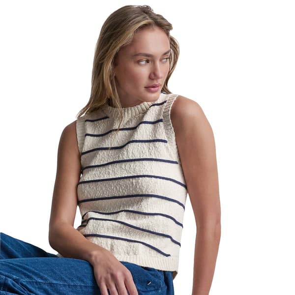 Womens DKNY Jeans Sleeveless Crew Neck Stripe Sweater