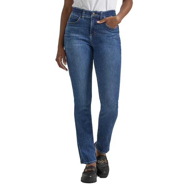Petite Lee(R) Ultra Lux Mid Rise Comfort Straight Leg Jeans - Short - image 