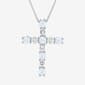 Gemstone Classics(tm) Opal & White Sapphire Cross Pendant - image 1