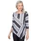 Womens Alfred Dunner World Traveler Spliced Stripe Top w/Necklace - image 1