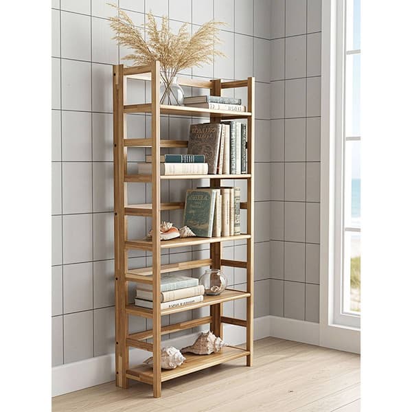 Fairway Avenue Home™ Solid Acacia 5-Tier Folding Bookcase