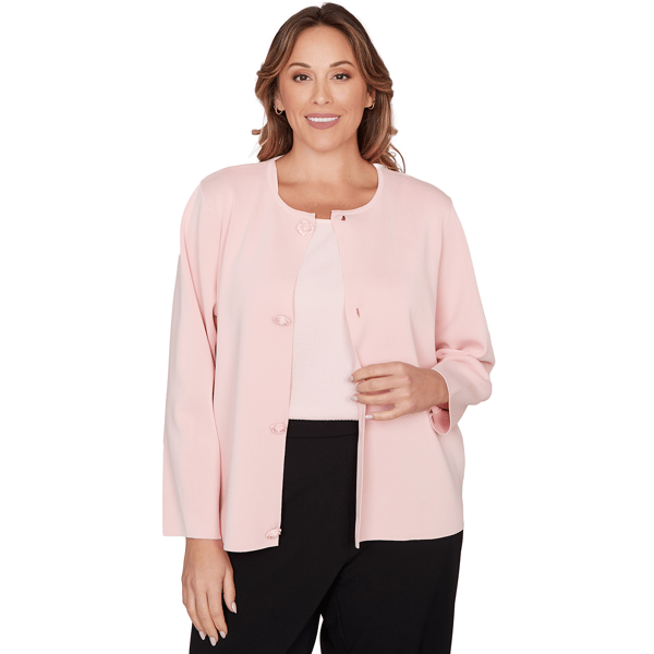 Plus Size Emaline Enchanted Bloom Long Sleeve Sweater Jacket Wit