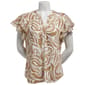 Womens Sara Michele Short Flutter Sleeve Button Front Blouse - image 1