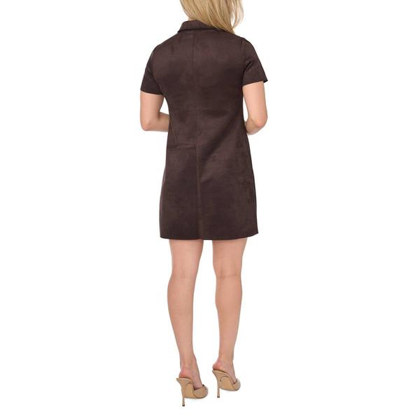 Petite MSK Short Sleeve Suede Shift Dress