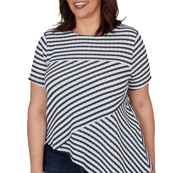 Plus Size Skye’s the Limit Summer Spice Stripe Knit Blouse