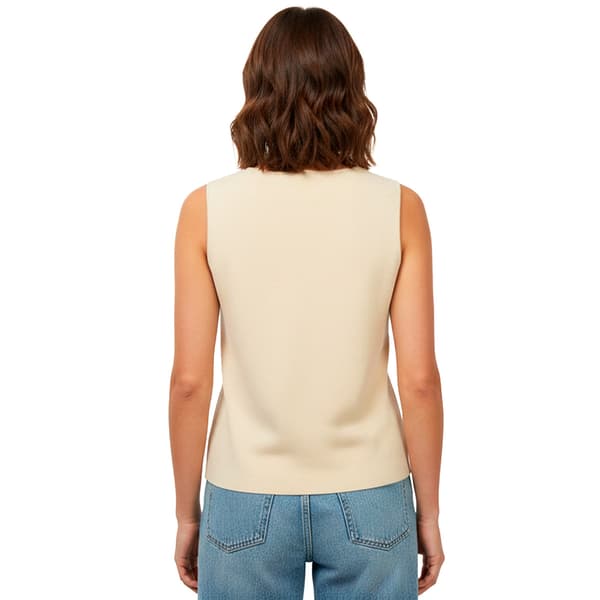 Womens Halston Solid V Neck Button Up Sweater Vest