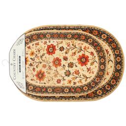 Crown Collection Floral Oval Rug Set - Ivory