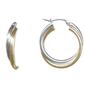 Sterling Silver Two-Tone Intertwined Hoop Earrings - image 1