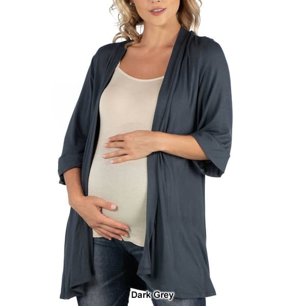 Plus Size 24/7 Comfort Apparel Open Front Maternity Cardigan