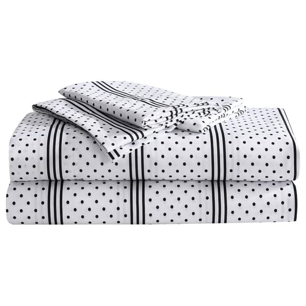 Betsey Johnson Dots & Stripes Microfiber Sheet Set