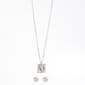 Rosa Rhinestones Rectangle Pendant and Earring Set - image 1