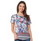 Womens OneWord Short Sleeve Crew Neck Sublimation Floral Tee - image 1