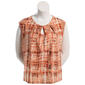 Plus Size Kasper Cap Sleeve Keyhole Neck Blouse - image 1