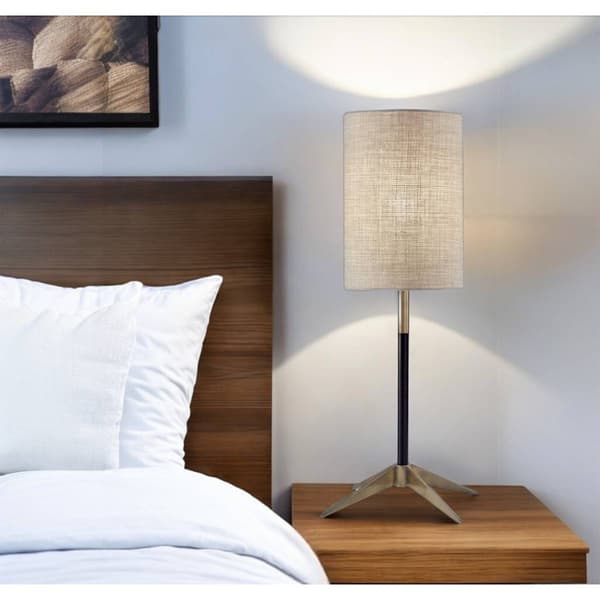 HomeRoots 27in. Antiqued Brass Metal Table Lamp