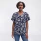 Womens Emily Daniels Short Sleeve Faux 2-Pocket Foil Blouse - image 1