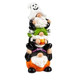 Evergreen Stacked Halloween Gnome Trio Statue