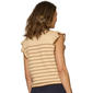 Womens Democracy Crochet Ruffle Sleeve Stripe Sweater - image 2