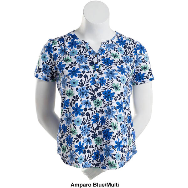 Womens Hasting & Smith Short Sleeve Floral Henley