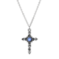 Symbols of Faith Silver-Tone Cross Crystal Necklace - image 1