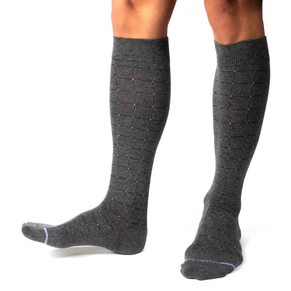 Mens Dr. Motion Pin Dot Grid Compression Socks - image 