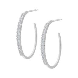 Gianni Argento Lab Grown White Sapphire Graduated Hoop Earrings