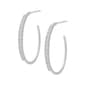 Gianni Argento Lab Grown White Sapphire Graduated Hoop Earrings - image 1