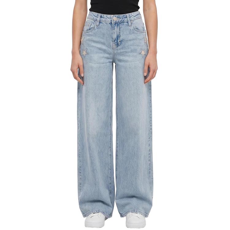 Juniors YMI(R) Joey Low Rise Star Patch Wide Leg Jeans