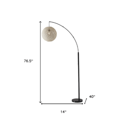 HomeRoots 77in. Antiqued Bronze Arched Floor Lamp