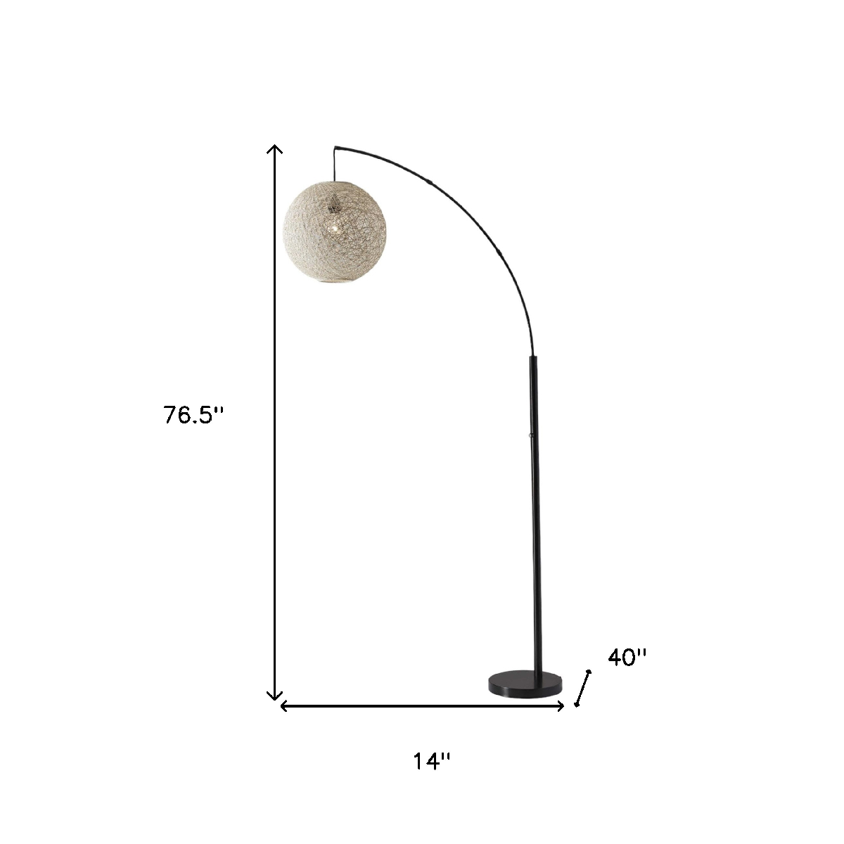 HomeRoots 77in. Antiqued Bronze Arched Floor Lamp