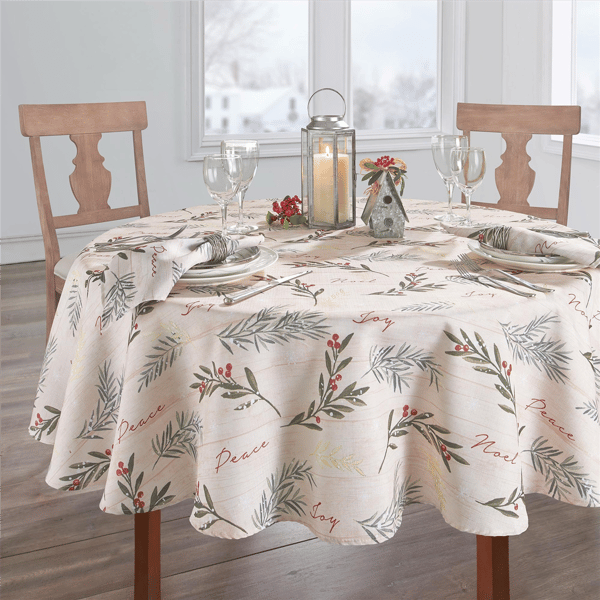 Threadmade Holiday Tree Trimmings Tablecloth