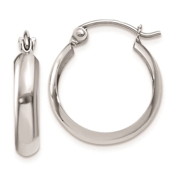 Gold Classics(tm) 14kt. White Gold 3.5mm Hoop Earrings - image 