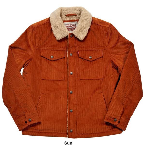 Mens Levi''s® Corduroy Trucker Coat with Sherpa Lining - image 