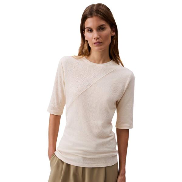 Womens Calvin Klein 3/4 Sleeve Crew Neck Textured Knit Tee - image 