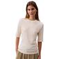 Womens Calvin Klein 3/4 Sleeve Crew Neck Textured Knit Tee - image 1