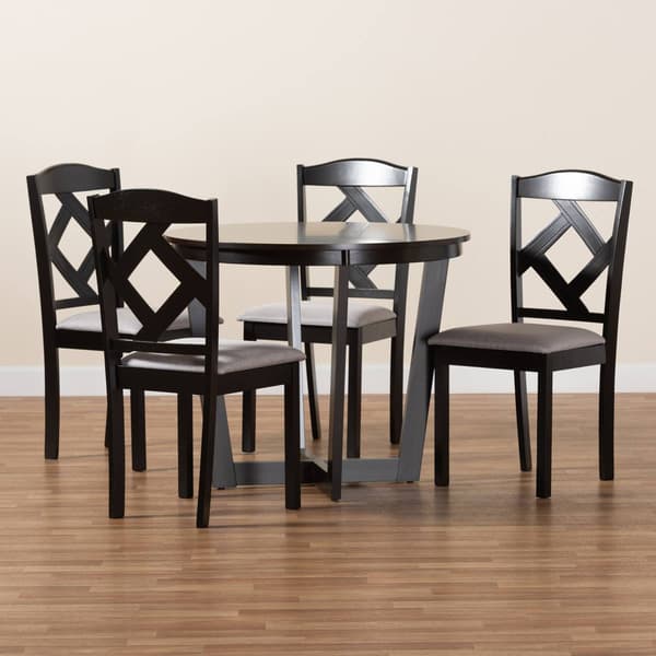 Baxton Studio Morigan Modern Dark Brown Wood 5pc. Dining Set