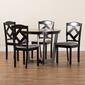 Baxton Studio Morigan Modern Dark Brown Wood 5pc. Dining Set - image 9