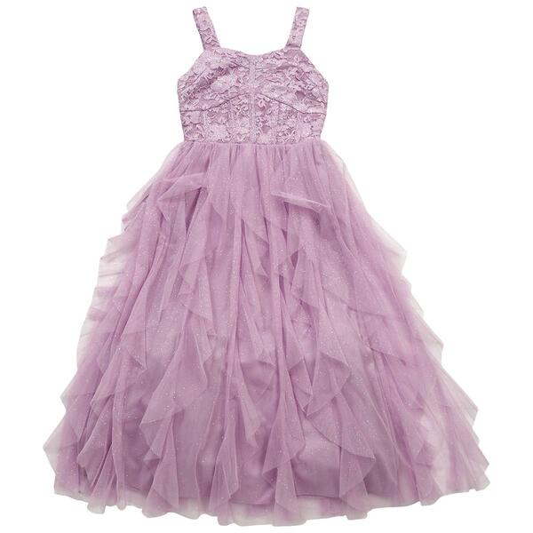 Girls &#40;7-16&#41; Speechless&#40;R&#41; Sleeveless Faux Corset Ruffle Maxi Dress - image 