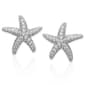 Silver Plated & CZ Starfish Stud Earrings - image 1
