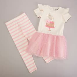 Girls &#40;4-6x&#41; Rare Editions Birthday Dress w/Tutu & Leggings Set