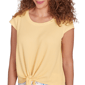 Womens Emaline Boston Cap Sleeve Wavy Tie Front Tee - image 5